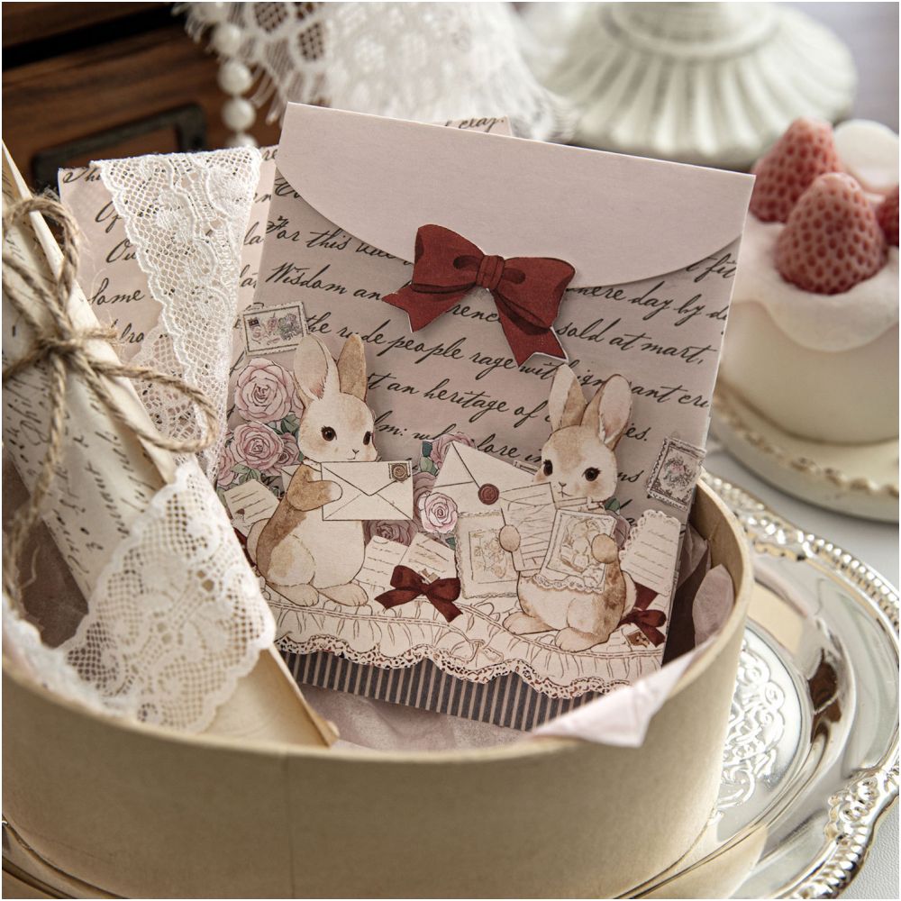 Rococo Tea Party Series Material Paper 14cm x 10cm 30 Sheets 6 Designs image 1