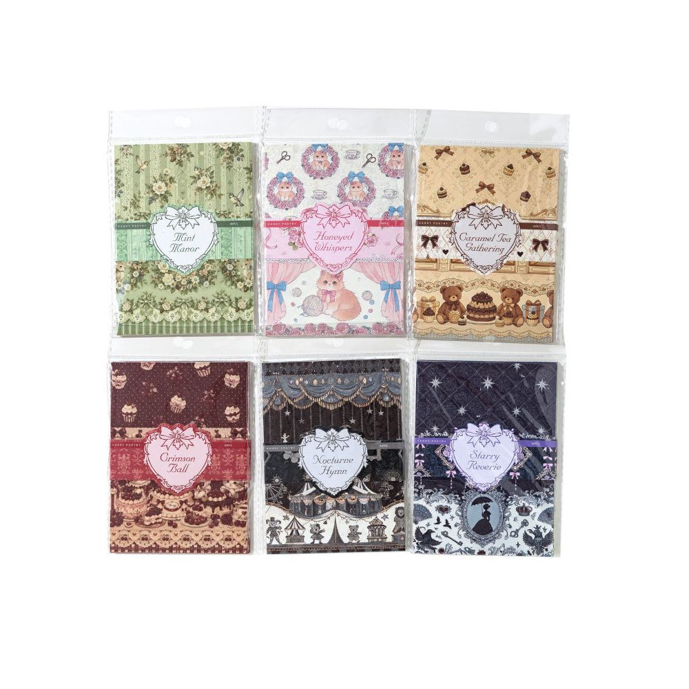 Rococo Tea Party Series Material Paper 14cm x 10cm 30 Sheets 6 Designs image 4