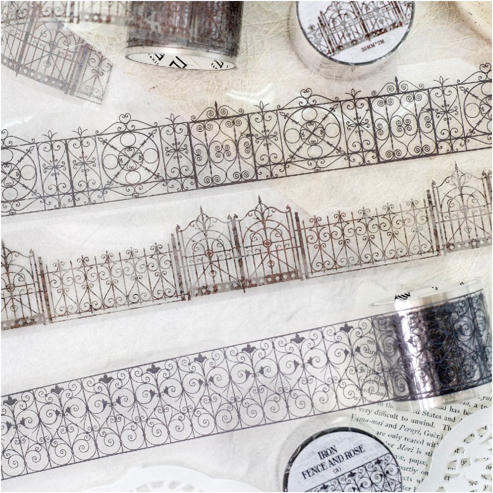 Iron Fence and Rose Series PET Tape 3 5cm x 2m 8 variants image 0