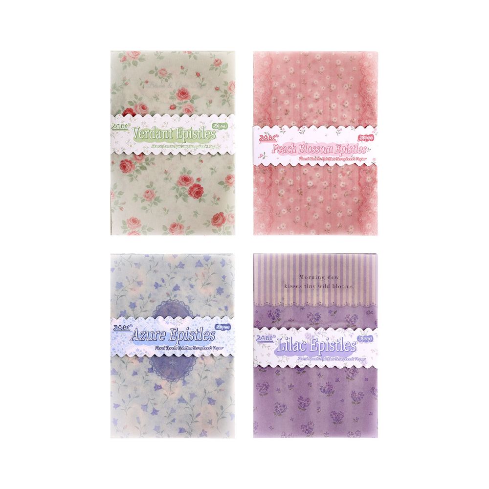 Floral Pattern Series Material Paper 10cm x 7cm 50 sheets 4 designs image 4