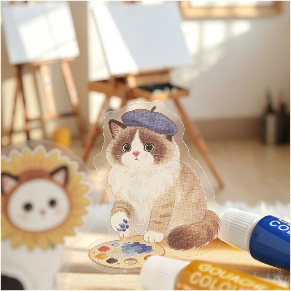 Fun Cat Series PET Stickers 30 Sheets 6 Designs image 3