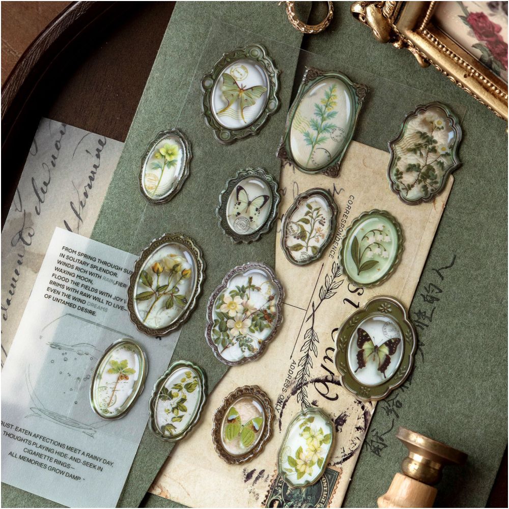 Vintage Frame Poem Series Paper Stickers 6 designs image 0
