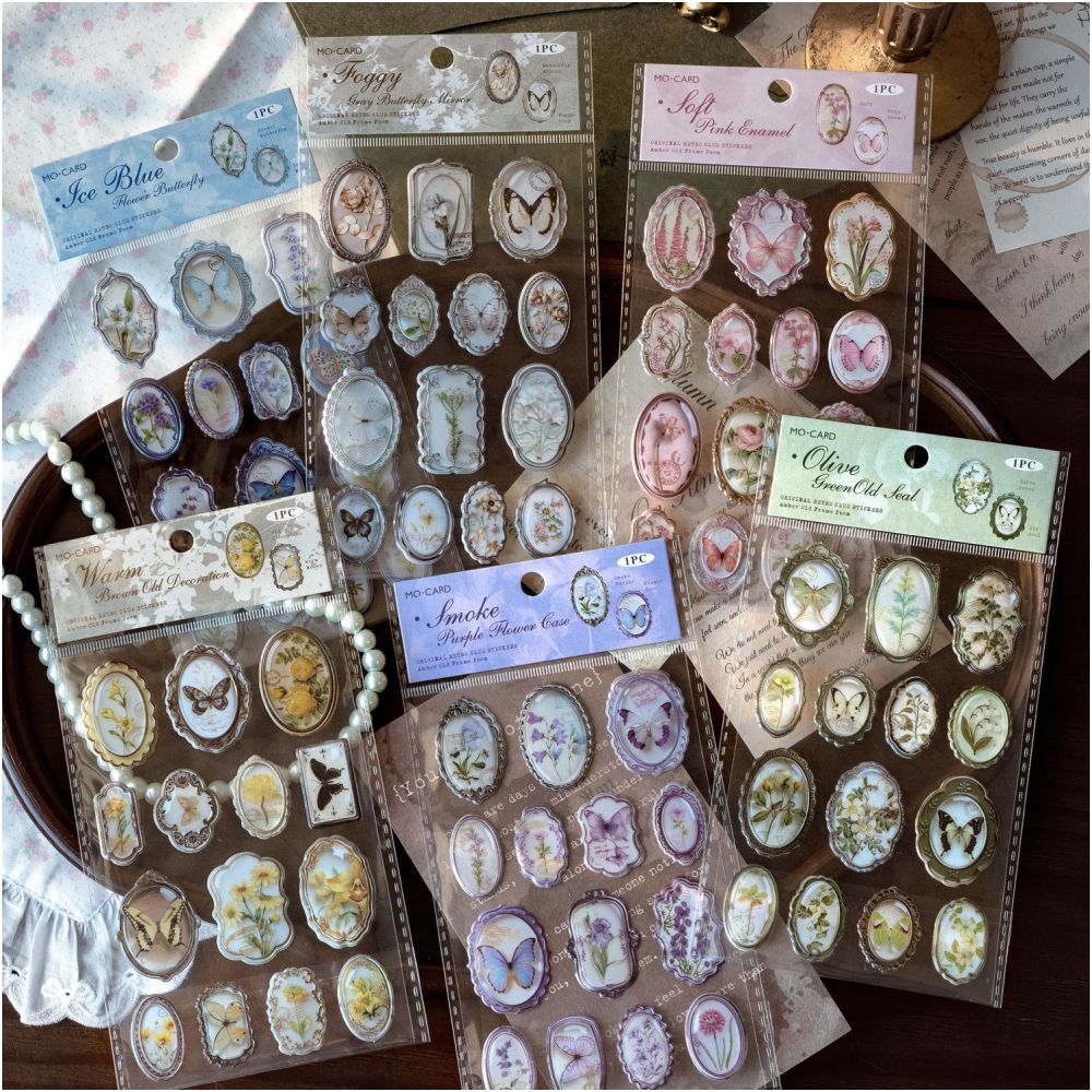 Vintage Frame Poem Series Paper Stickers 6 designs image 1