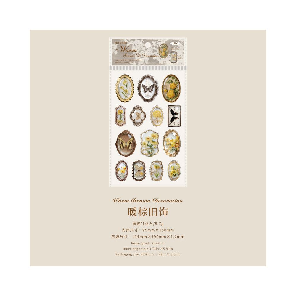 Vintage Frame Poem Series Paper Stickers 6 designs