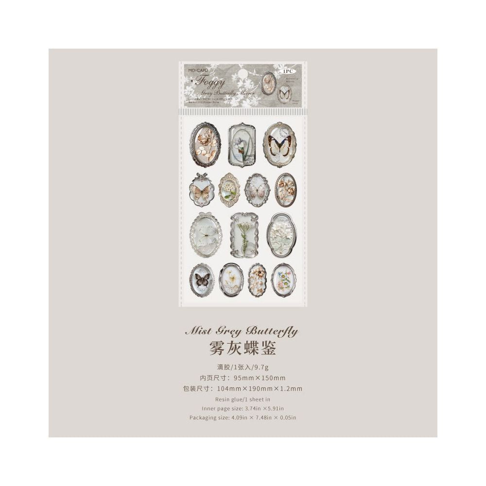 Vintage Frame Poem Series Paper Stickers 6 designs