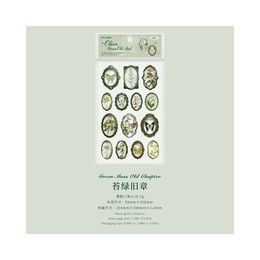 Vintage Frame Poem Series Paper Stickers 6 designs