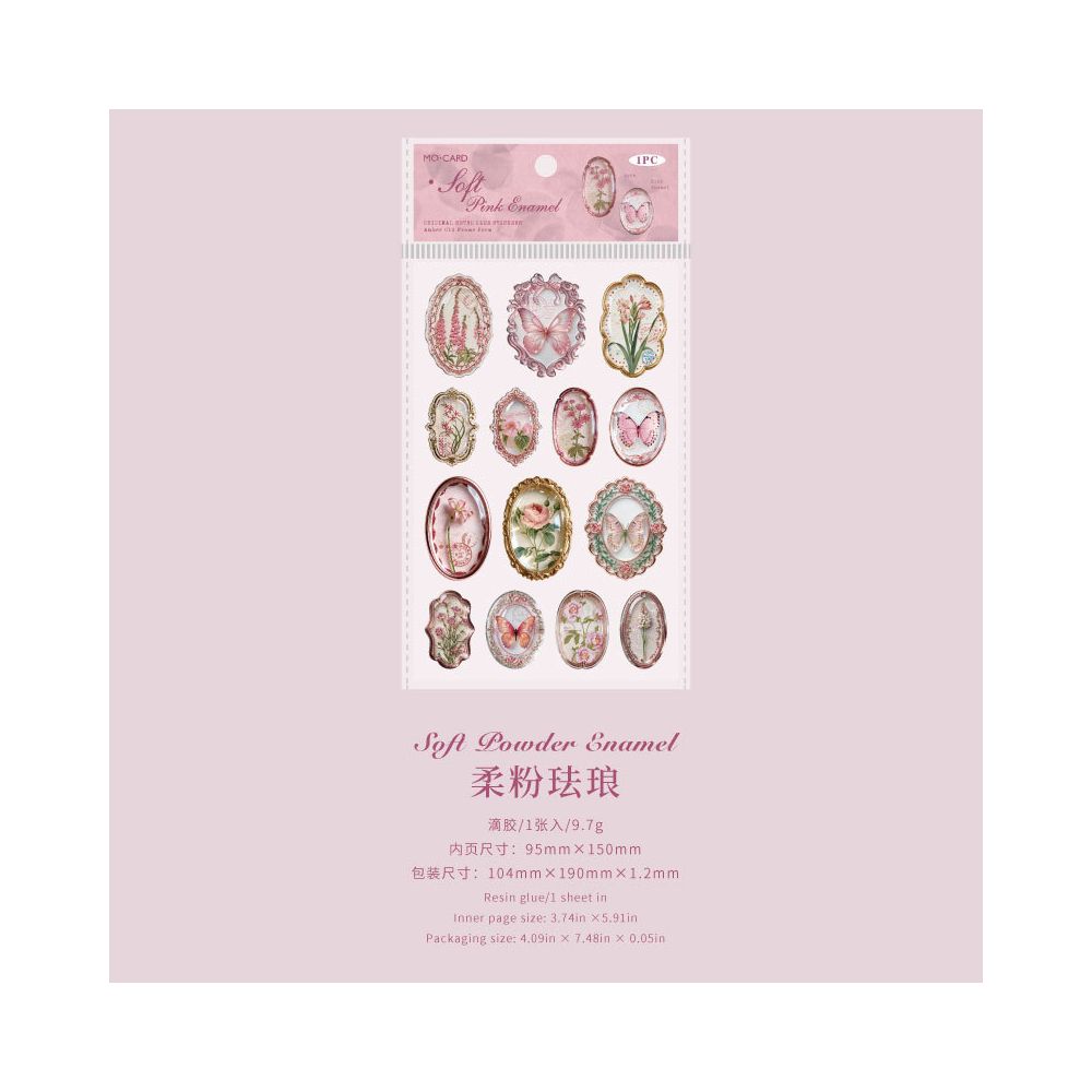 Vintage Frame Poem Series Paper Stickers 6 designs