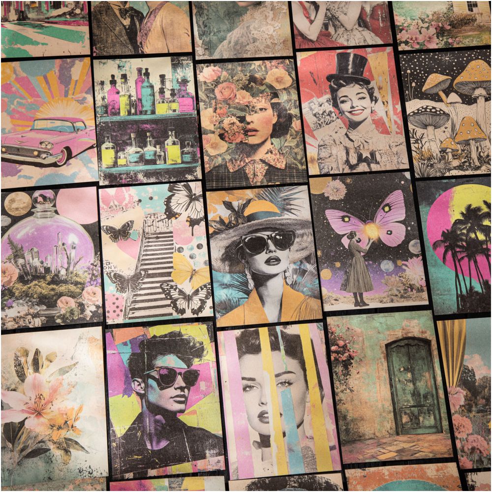 Vintage European and American Style Material Paper 10cm x 14cm 30 sheets 6 designs image 2