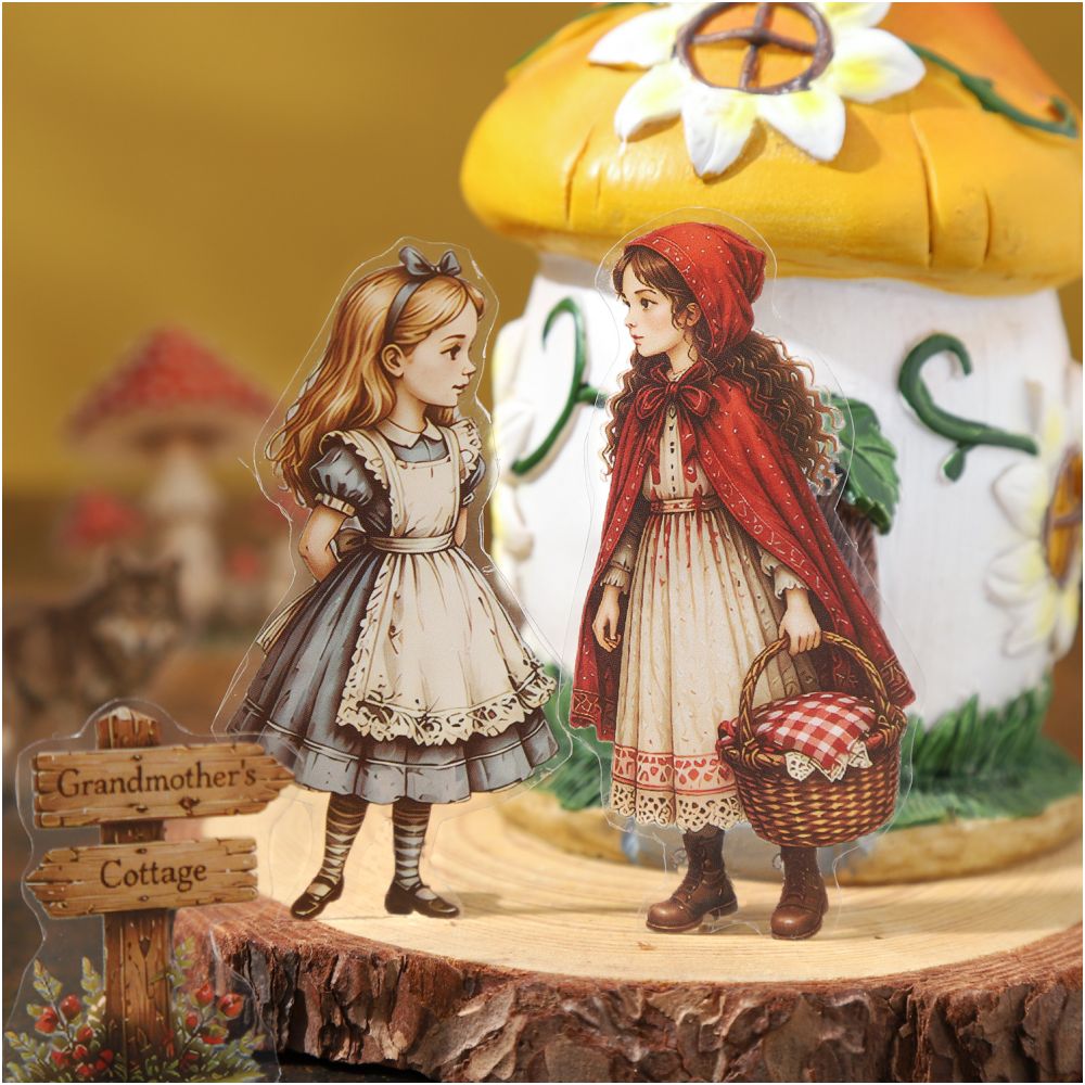Fairy Tale Narrative Series Paper PET Stickers Book 20 sheets 4 designs image 0