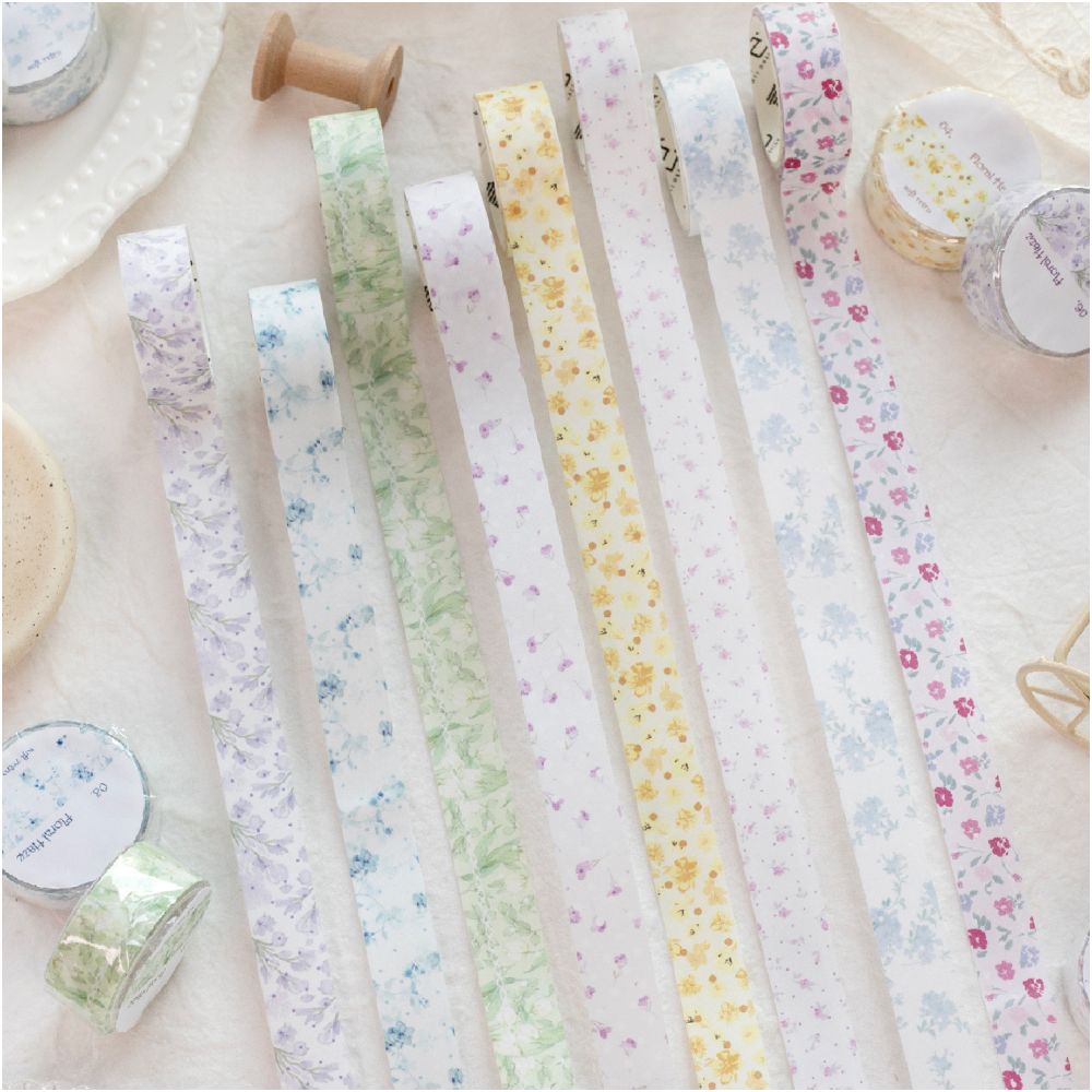 Spring Blooms Series Washi Tape 1 5cm x 2m 8 Designs image 0