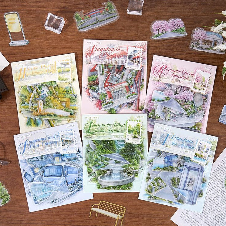 Road Trip Series PET Stickers 30psc 6 designs image 0