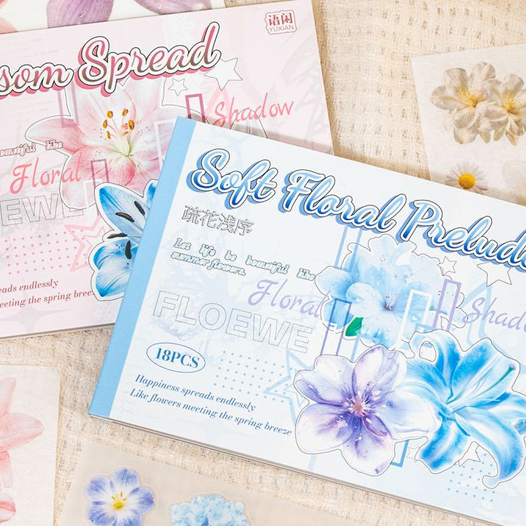 Floral Series Paper Stickers Book 18 Sheets 2 designs image 0