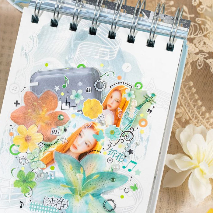 Floral Series Paper Stickers Book 18 Sheets 2 designs image 3