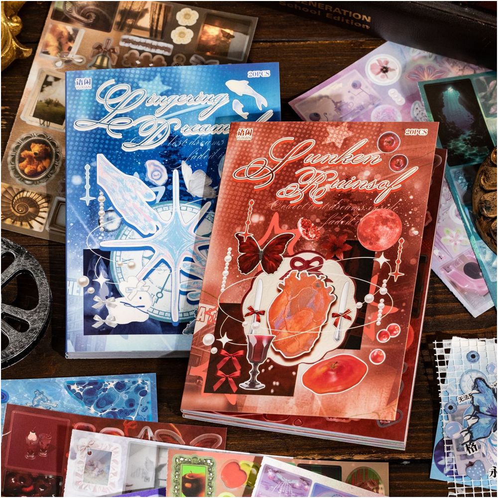 Dreamy Path Series Paper Sticker Book 20 sheets 2 designs image 0