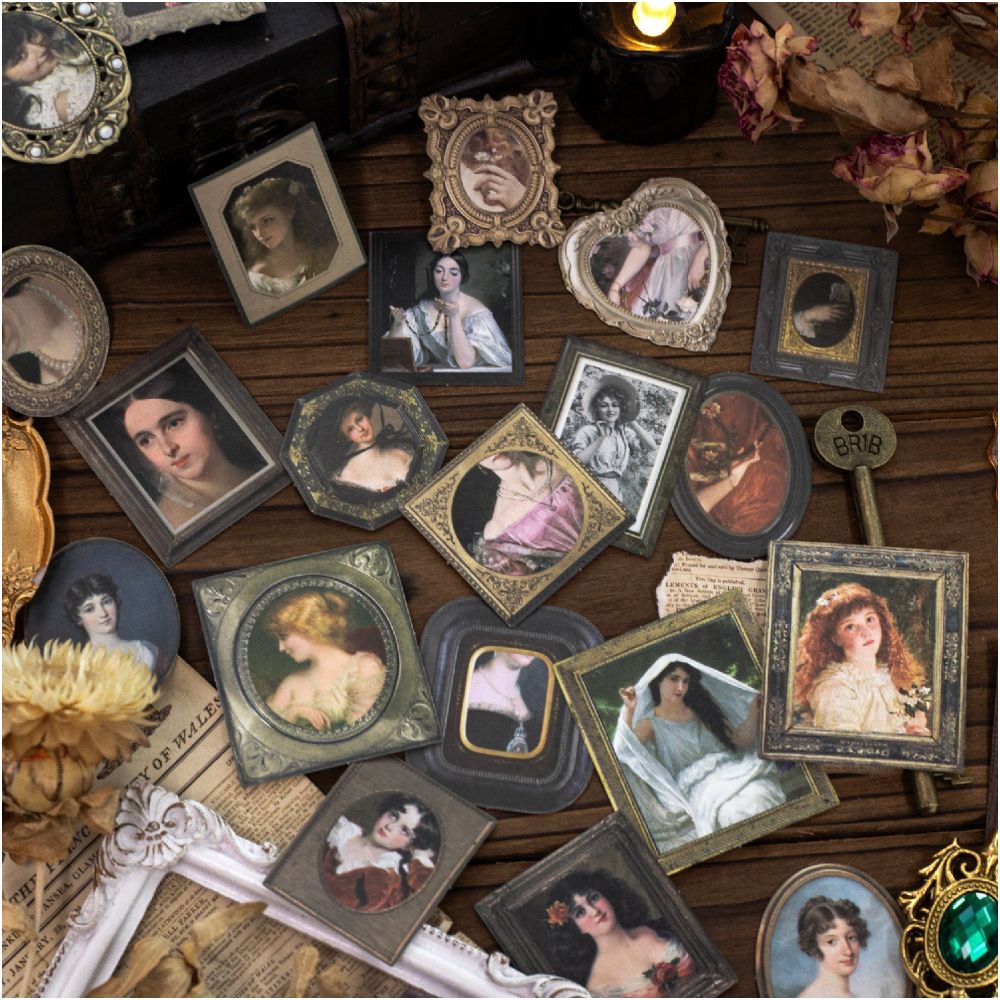 Vintage Photo Frame Paper Stickers 20psc 6 Designs image 0