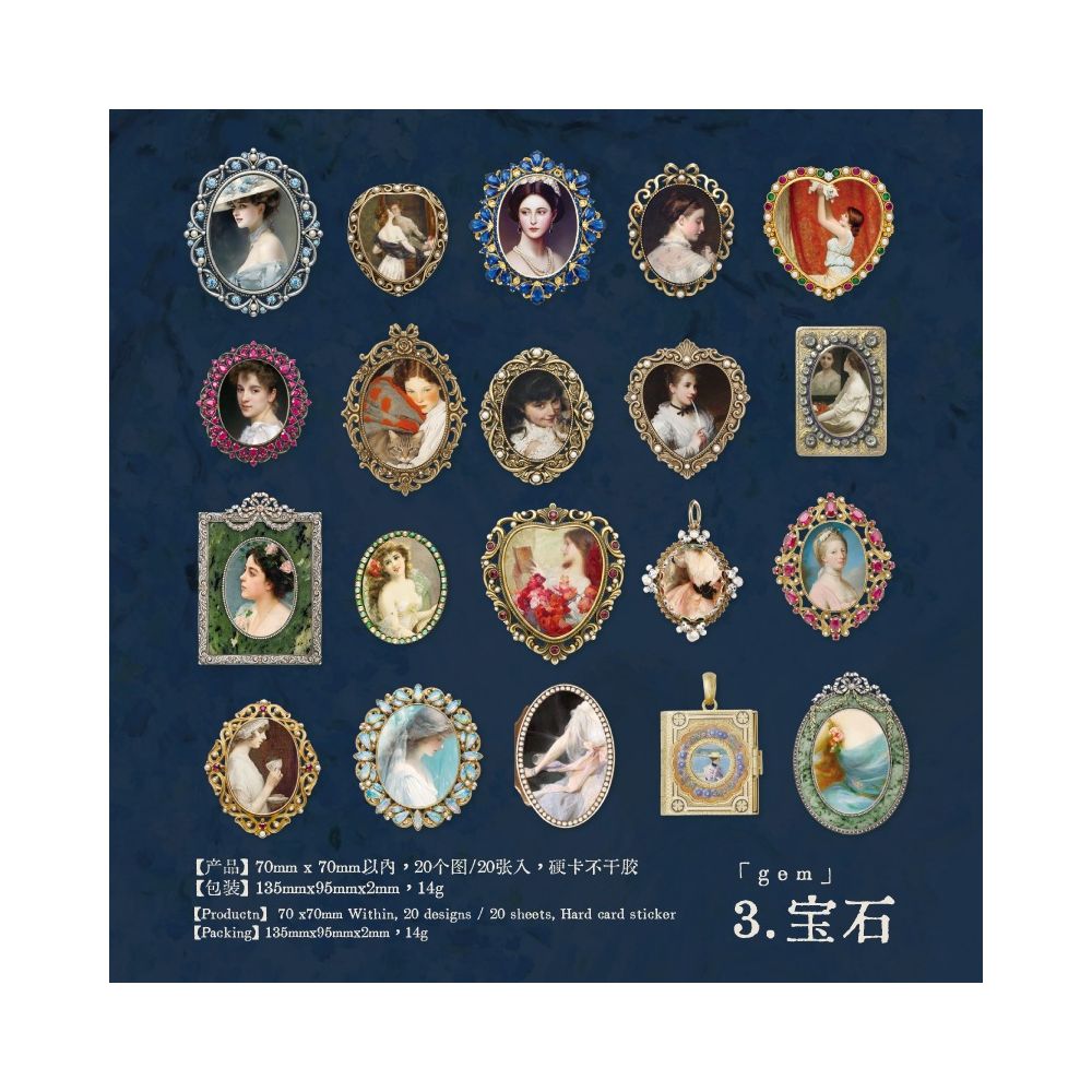 Vintage Photo Frame Paper Stickers 20psc 6 Designs
