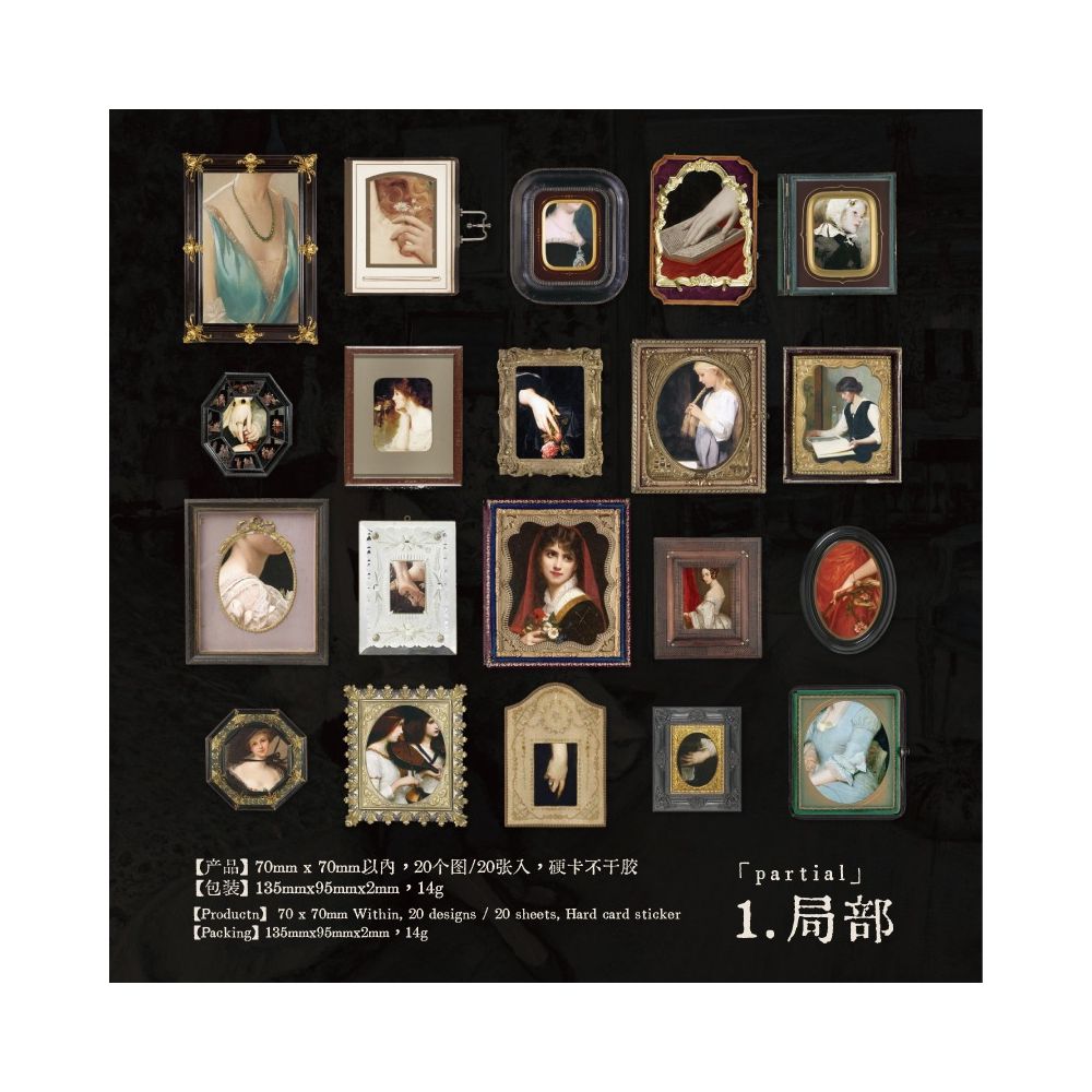 Vintage Photo Frame Paper Stickers 20psc 6 Designs