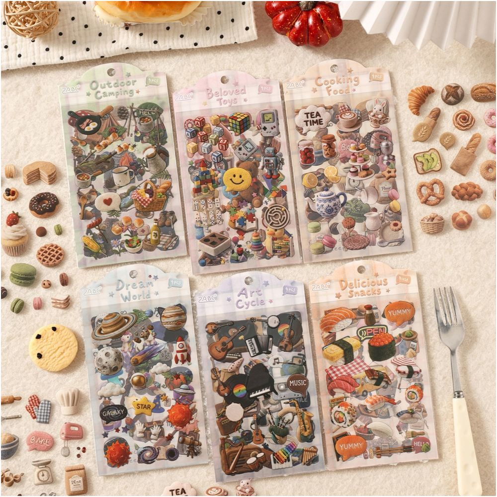 Soft Velvet PET Stickers Stickers 4 Sheets 6 variants image 1