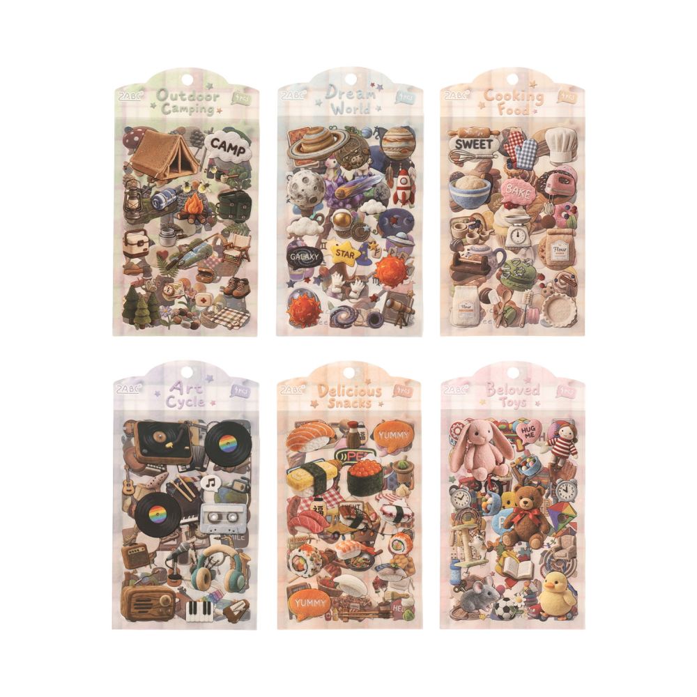 Soft Velvet PET Stickers Stickers 4 Sheets 6 variants image 4
