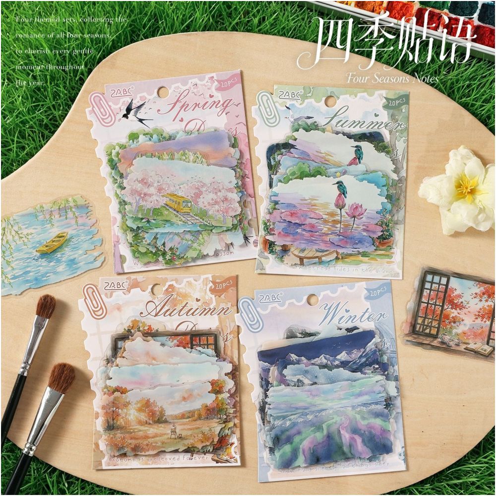 Four Seasons Landscape PET Stickers 20psc 4 variants image 0