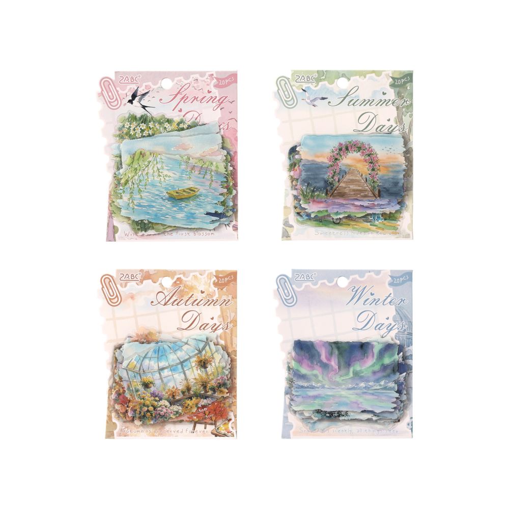 Four Seasons Landscape PET Stickers 20psc 4 variants image 4