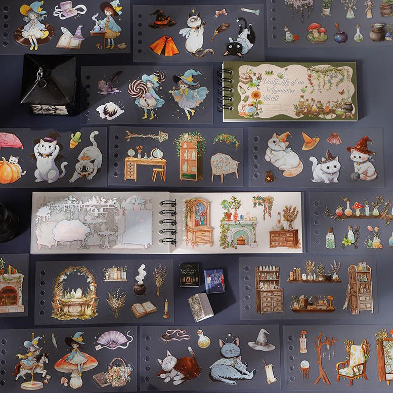 Witch Daily Life Series PET Sticker Book 4 Designs image 1