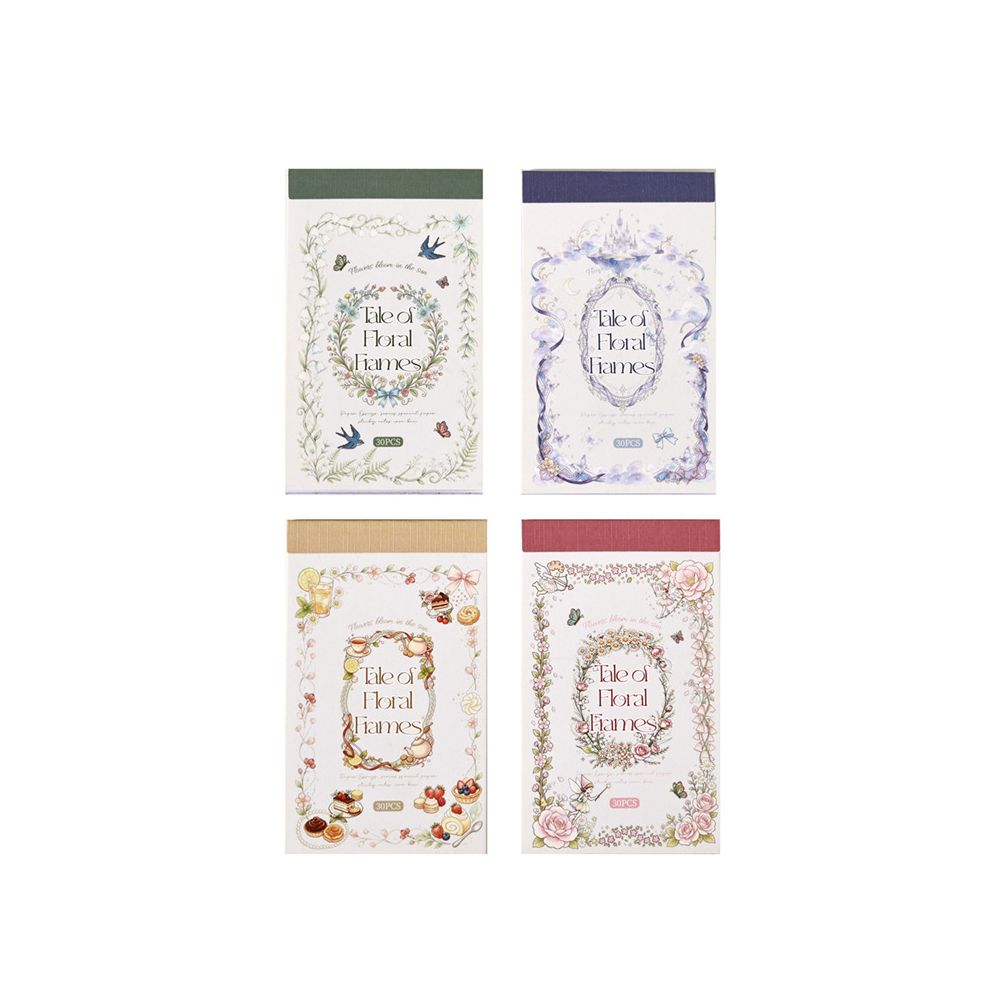 Floral Frame Story Series Sticker Book 4 Styles image 1