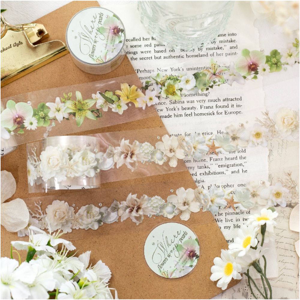 Floral Beads Series PET Tape 6 Designs 2cm x 2m image 1