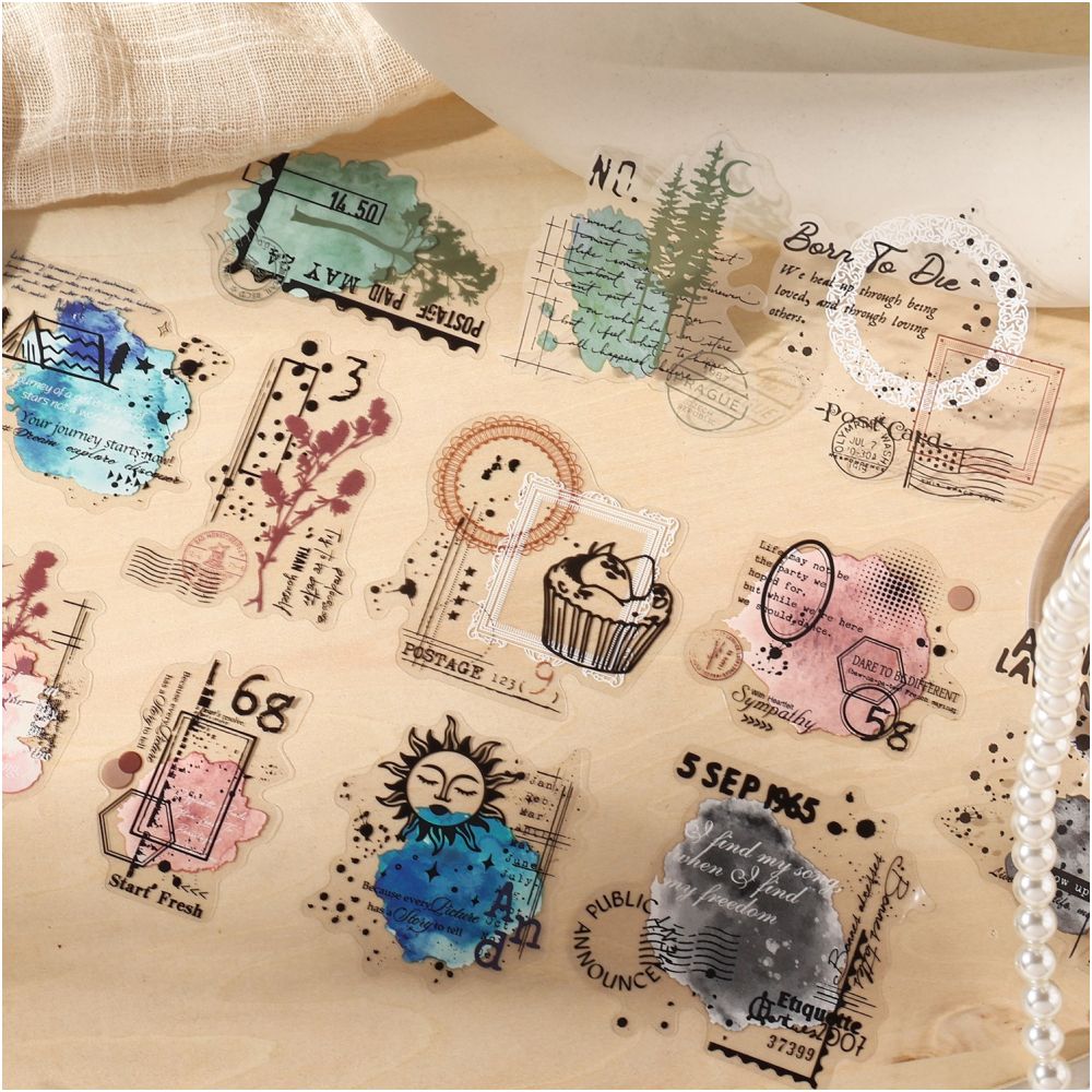 Faded Spectrum Series Artistic PET Stickers 10 Pcs 6 Designs image 0