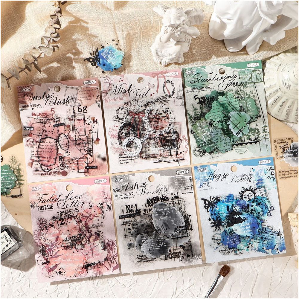 Faded Spectrum Series Artistic PET Stickers 10 Pcs 6 Designs image 2
