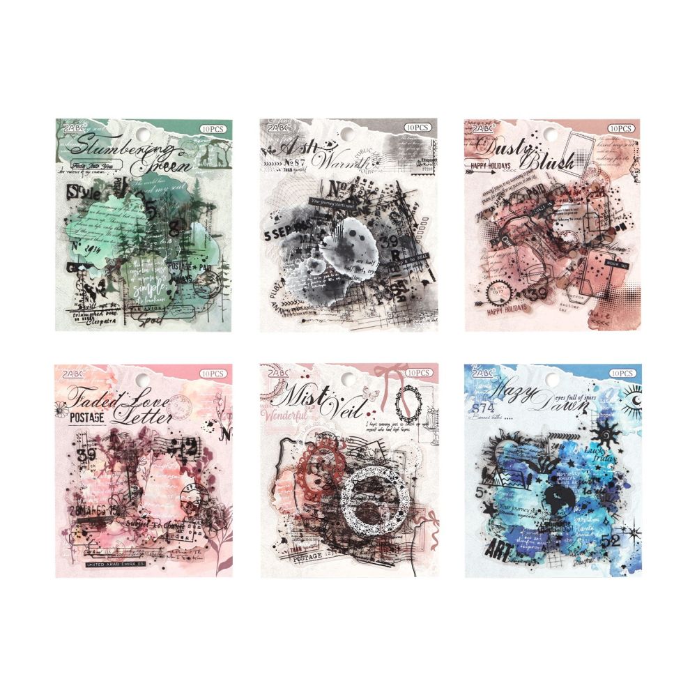Faded Spectrum Series Artistic PET Stickers 10 Pcs 6 Designs image 4