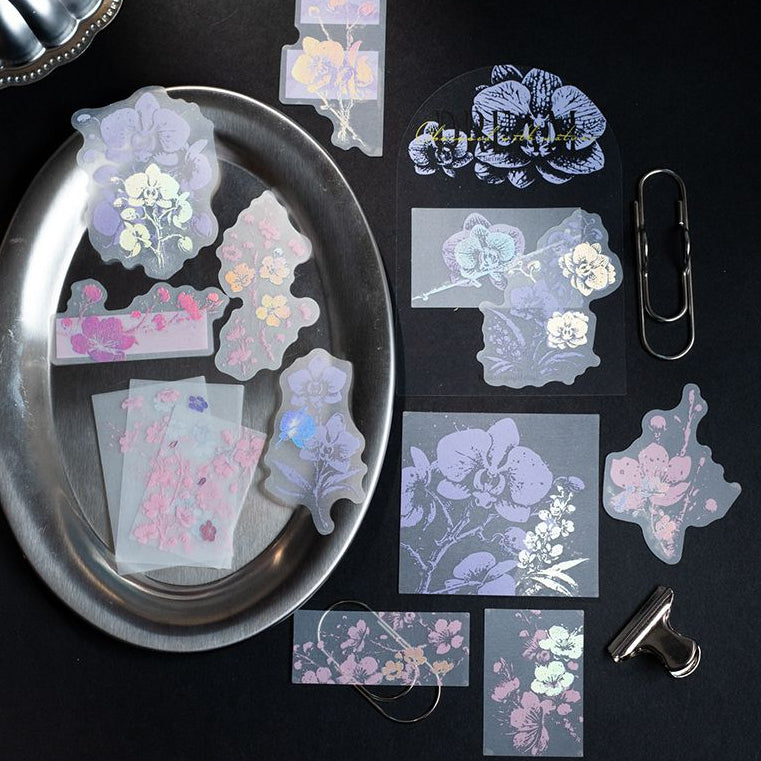 Dreamy Nature Series Decorative Silver Foil PET Stickers 16 Sheets 6 Styles image 0