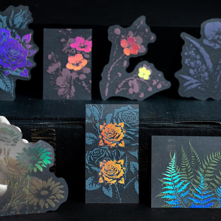 Dreamy Nature Series Decorative Silver Foil PET Stickers 16 Sheets 6 Styles image 1