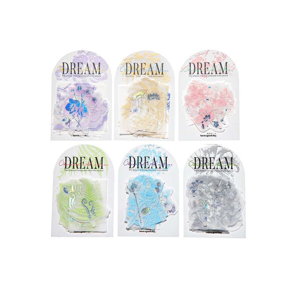 Dreamy Nature Series Decorative Silver Foil PET Stickers 16 Sheets 6 Styles image 4