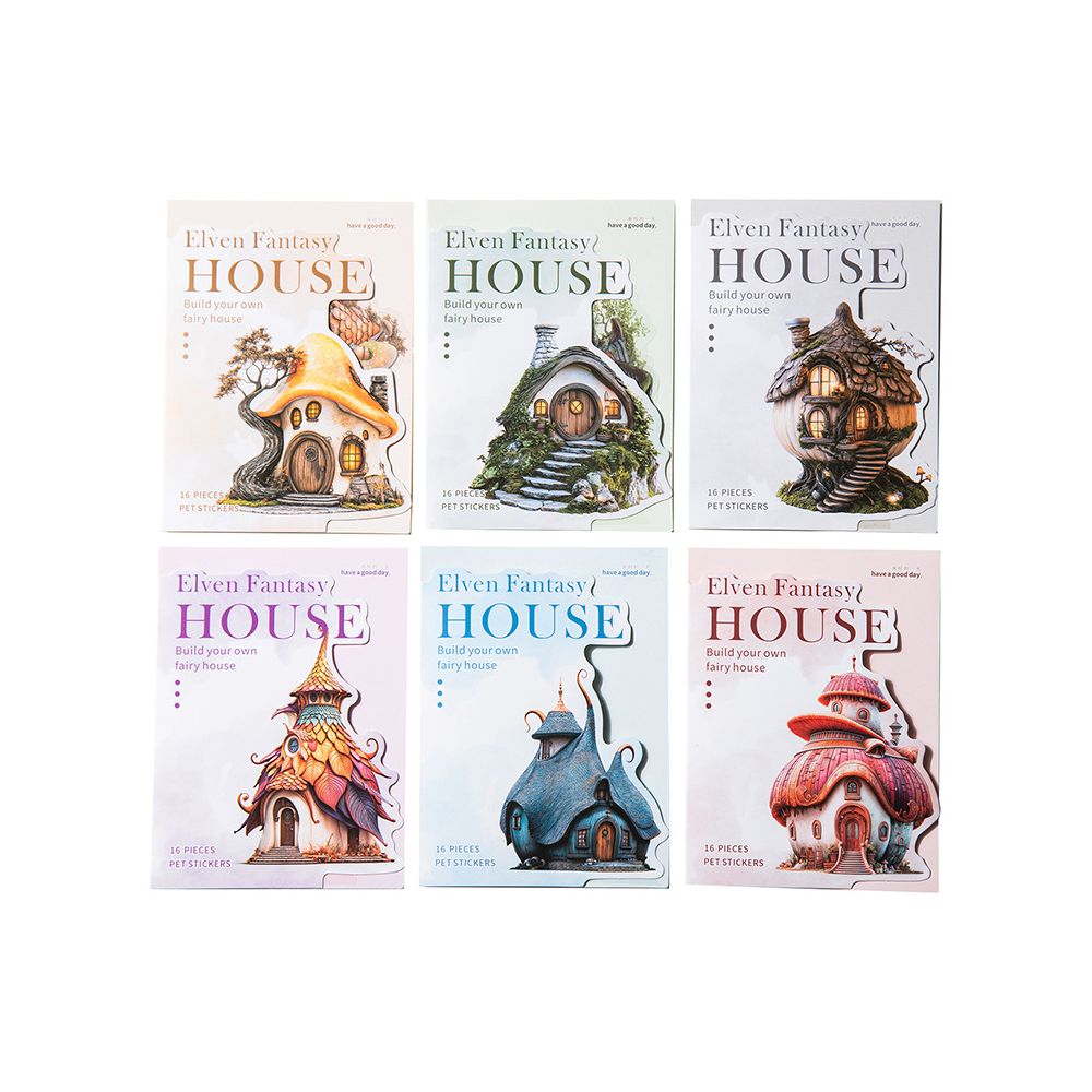 Fairy Tale House Series PET Stickers 6 Styles 16 pcs image 4