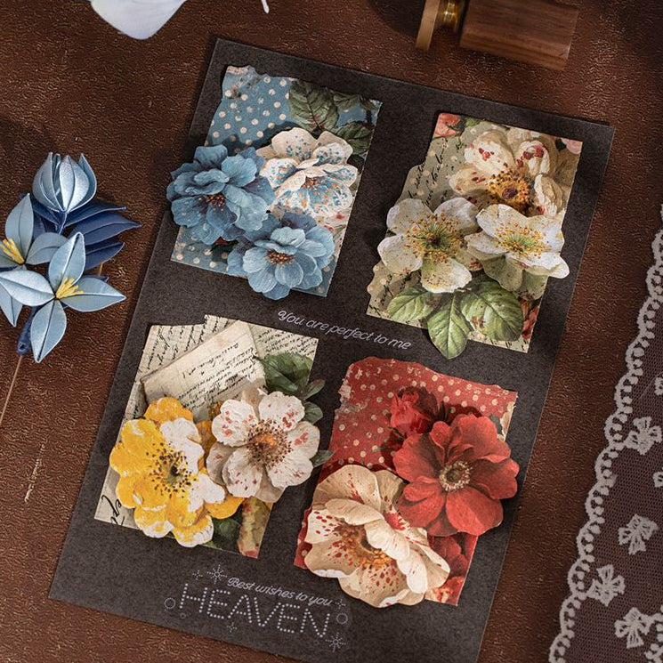 Floral Series Vintage Material Paper 6 Designs 30 Sheets image 2