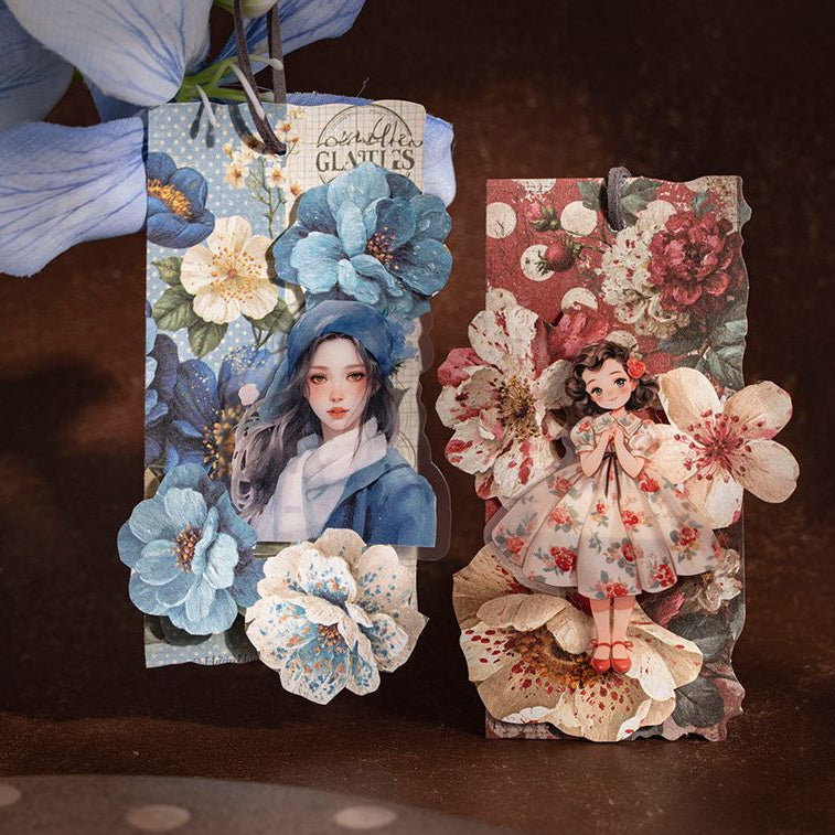 Floral Series Vintage Material Paper 6 Designs 30 Sheets image 3