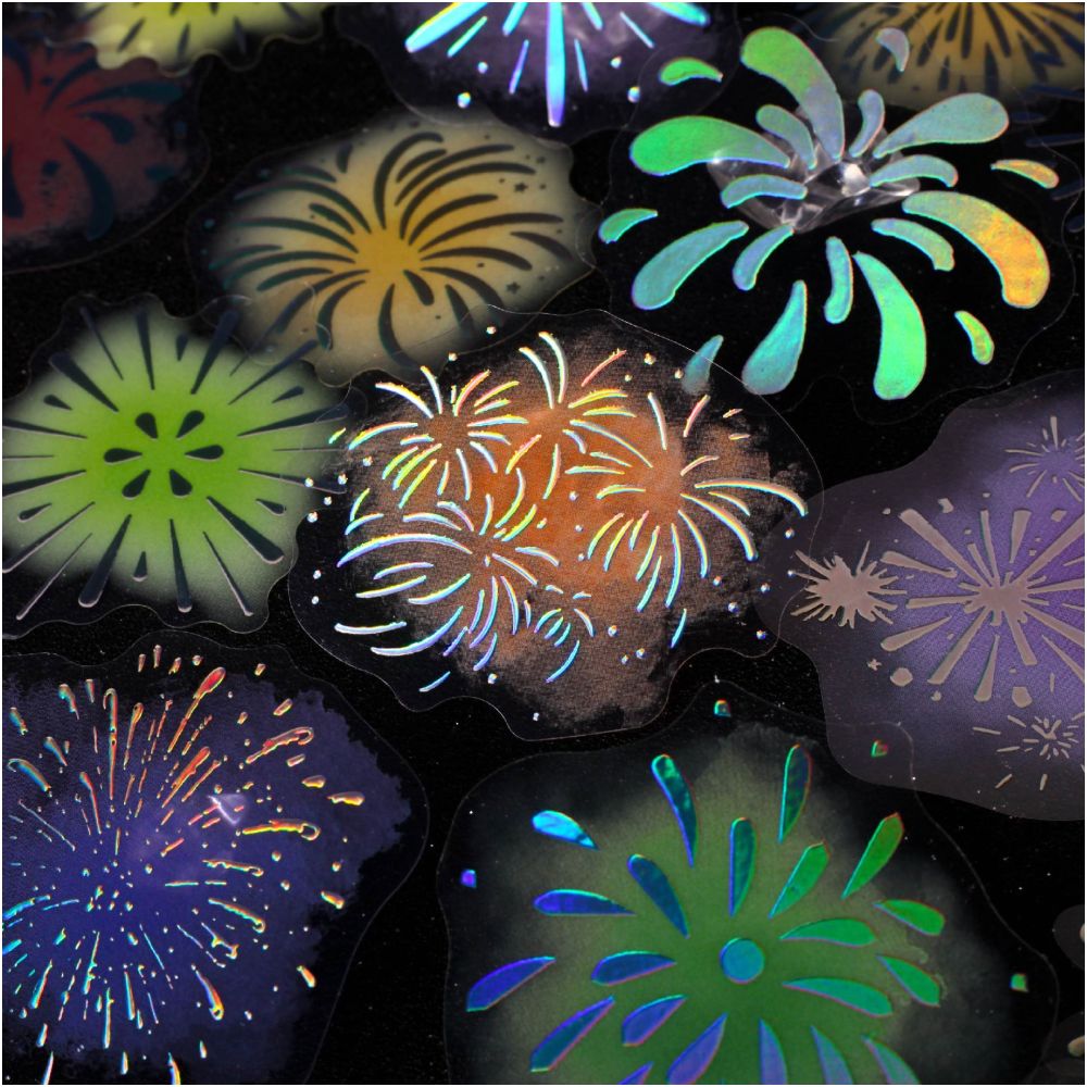 Starry Night Fireworks Series PET Stickers 6 Styles 20 Sheets image 0