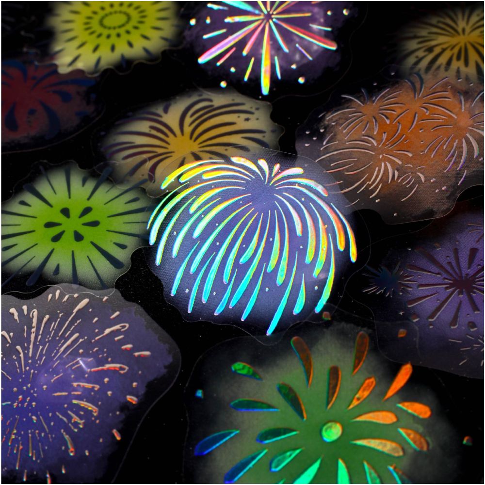 Starry Night Fireworks Series PET Stickers 6 Styles 20 Sheets image 1