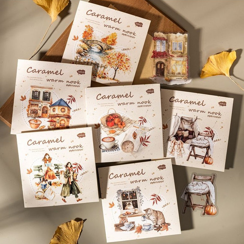 Caramel Warm Home Series PET Stickers 10 Sheets 6 Designs image 0