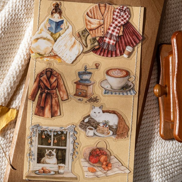 Caramel Warm Home Series PET Stickers 10 Sheets 6 Designs image 3