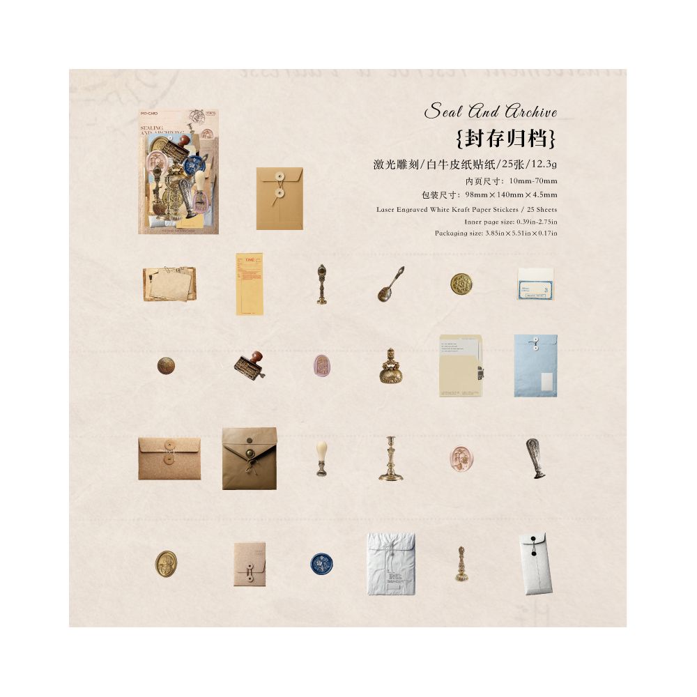 Vintage Display Room Series Paper Stickers 25 Sheets 4 Designs