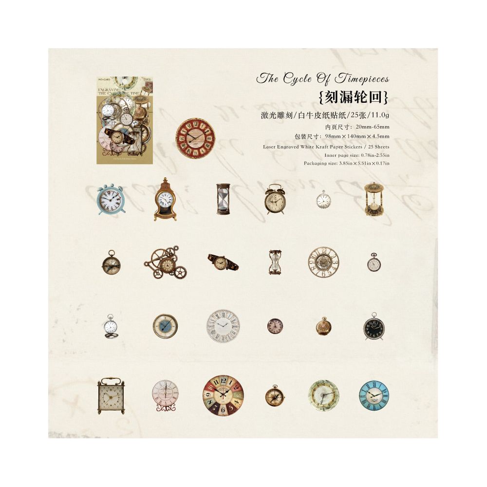 Vintage Display Room Series Paper Stickers 25 Sheets 4 Designs