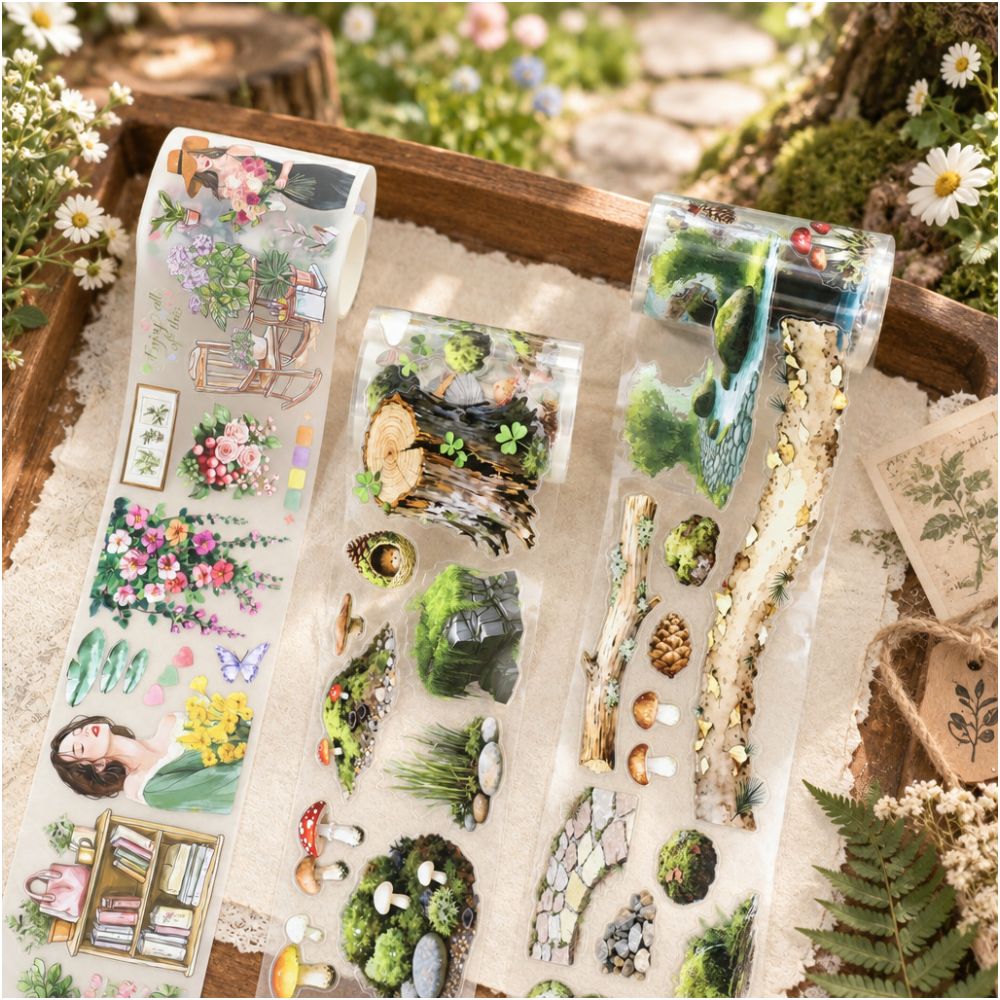 Fantasy Forest Mushroom Moss Landscape PET Tape 3 Styles image 0