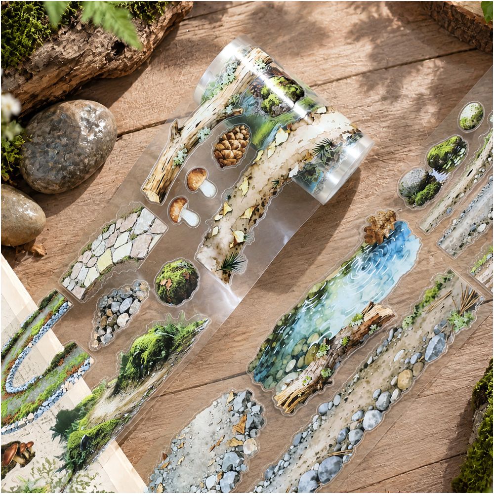 Fantasy Forest Mushroom Moss Landscape PET Tape 3 Styles image 2