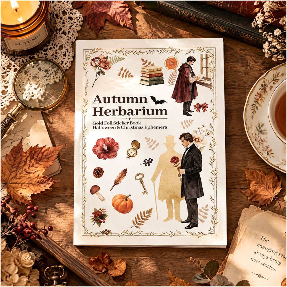 Gothic Rose Autumn Planning Die cut Pet Sticker Book 3 Styles image 2