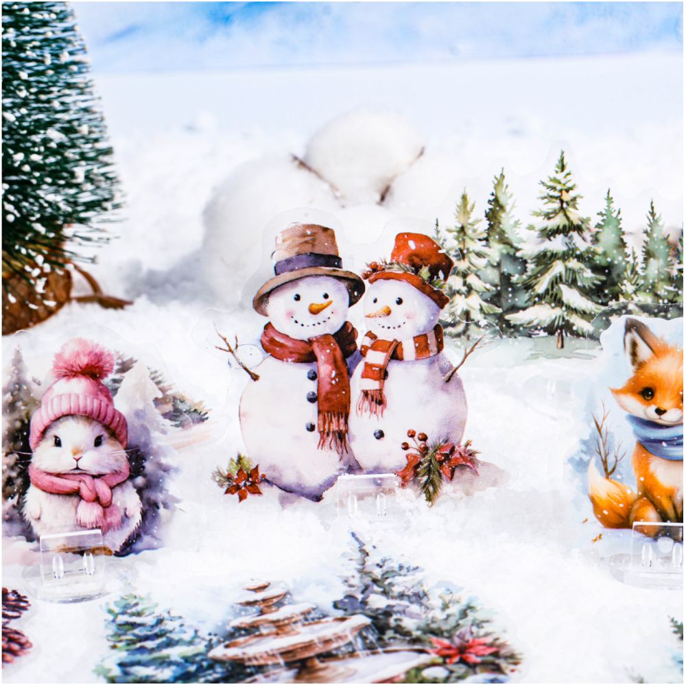 Christmas Snowman Decorations PET Stickers 2 Styles image 0
