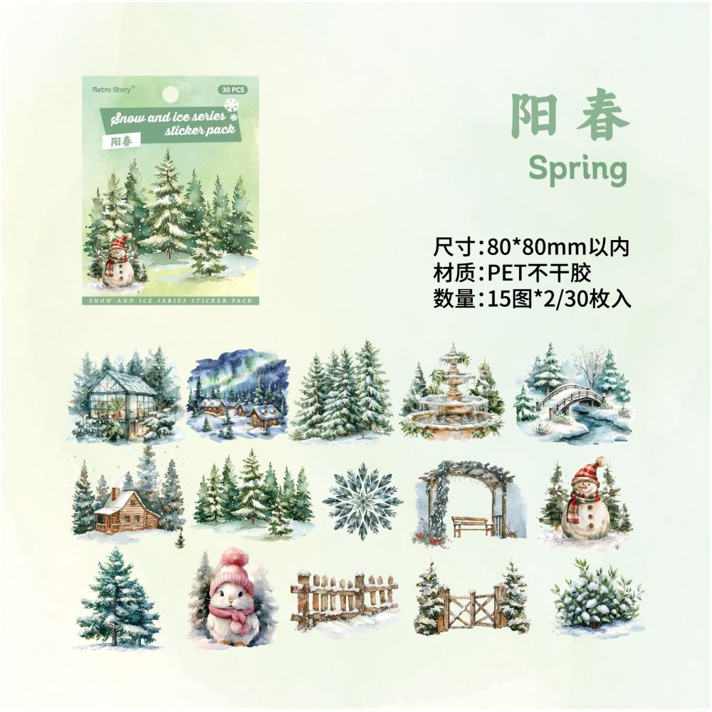 Christmas Snowman Decorations PET Stickers 2 Styles