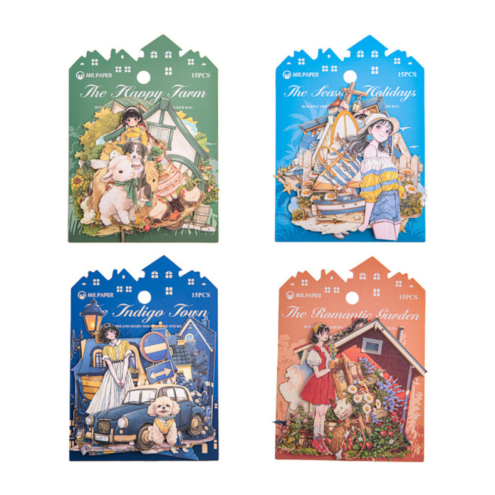 Dream diary series large paper sticker pack 10 pcs 4 styles image 5