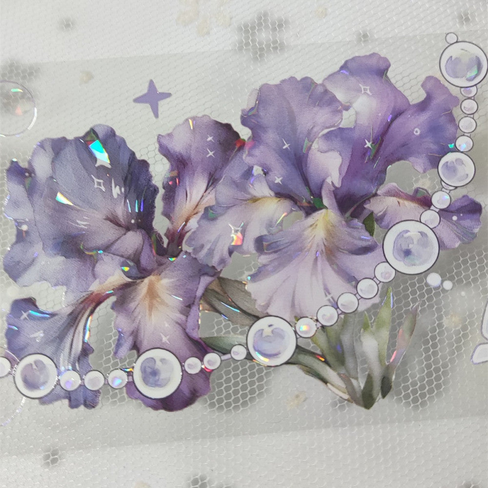 Flower theme purple beutiful PET tape 5 cm 2 m image 1